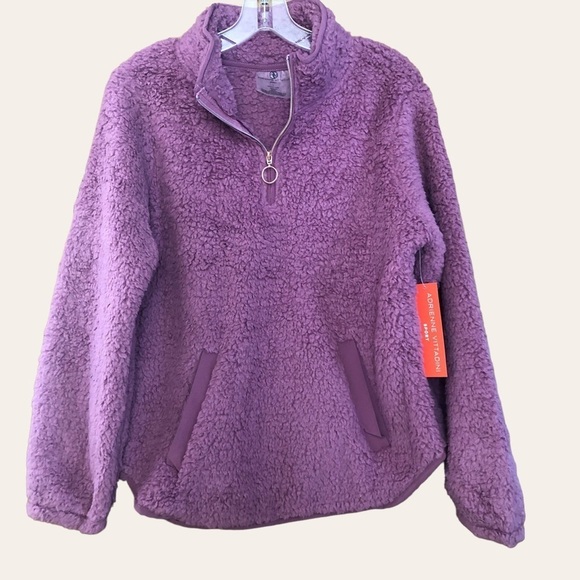 Adrienne Vittadini Sport / NWT/ Sherpa / Half Zip/ Pullover / L - Picture 1 of 12